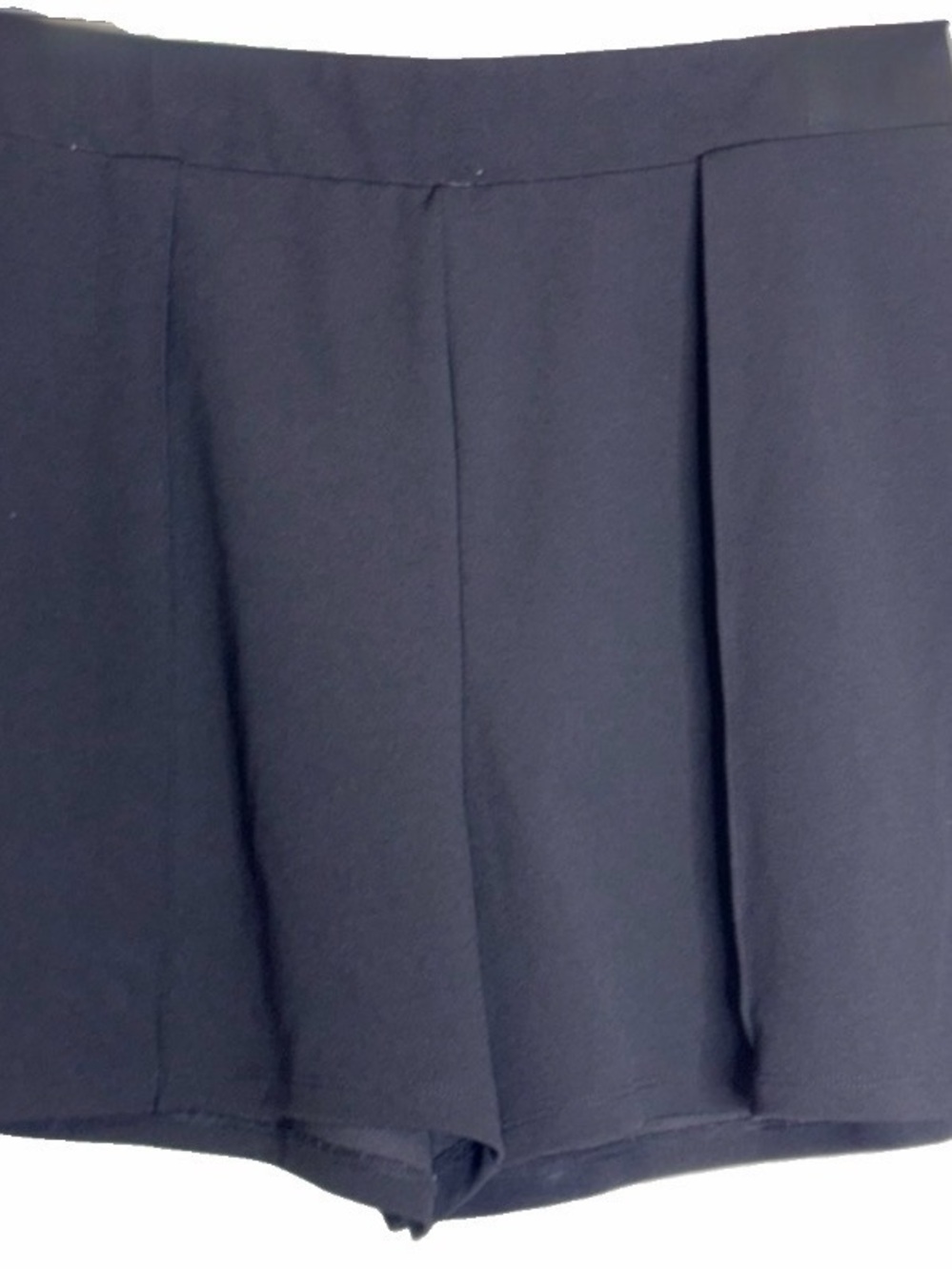 H&M Women's Black Knit Pull-On Shorts High Rise Elastic Waist Pleated Size L